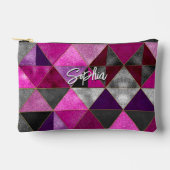 Chic pink lila grau geometrisch zubehörtasche (Vorderseite)