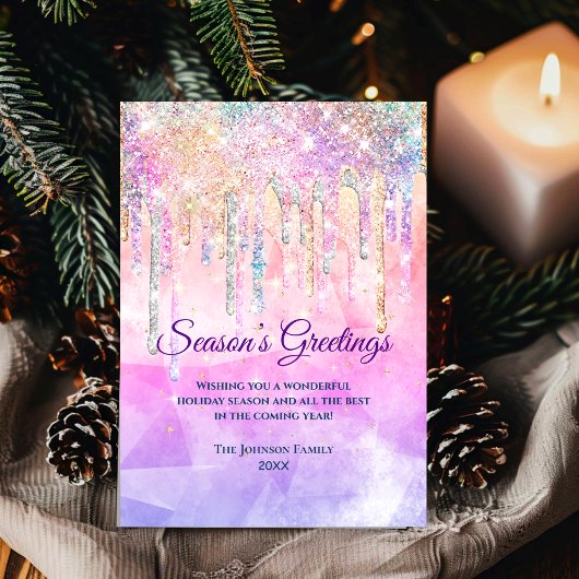 Chic pink lila Tropfen Glitzer neues Jahr Weihnach