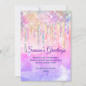 Chic pink lila Tropfen Glitzer neues Jahr Weihnach (Vorderseite)