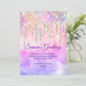 Chic pink lila Tropfen Glitzer neues Jahr Weihnach (Stehend Vorderseite)