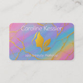 Chic Pink Lila Türkisblau Aquamarin blau goldmarmo Visitenkarte (Vorderseite)