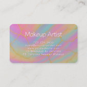 Chic Pink Lila Türkisblau Aquamarin blau goldmarmo Visitenkarte (Rückseite)