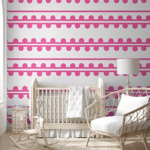 Chic Pink Line und Minimal Polka Dot Peel Stick Tapete