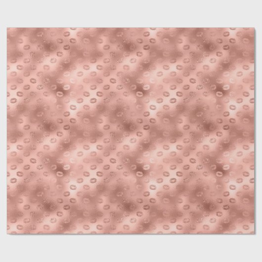 Chic Pink Lips Kiss Geschenkpapier (Flach)
