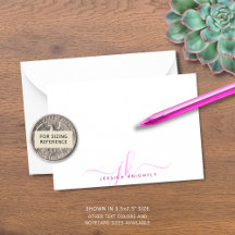 Chic Pink Magenta Script Monogram Initials