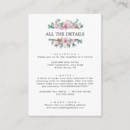 Chic Pink Magnolia Wedding Details Anleitungen Begleitkarte