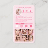Chic Pink Makeup beauty Social Media Influencer Visitenkarte (Vorderseite)