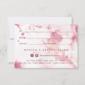 Chic Pink Marble Elegante Glam Beauty Salon Modern (Rückseite)