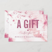 Chic Pink Marble Elegante Glam Beauty Salon Modern (Vorne/Hinten)