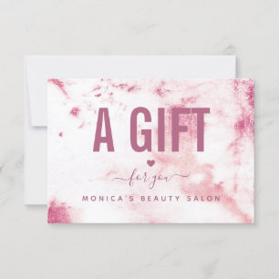 Chic Pink Marble Elegante Glam Beauty Salon Modern