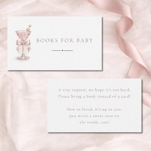 Chic Pink Martini Girl Baby Shower Bücher für Baby Begleitkarte