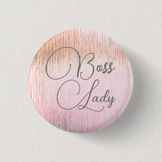 Chic Pink Mattiert Glass Boss Lady Button (Vorderseite)