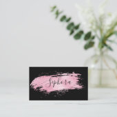 Chic Pink Metallic Foil Paint Stroke Visitenkarte (Stehend Vorderseite)