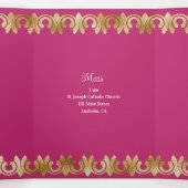 Chic Pink mit Gold Quinceanera Party Einladung (Innenseite Mitte)