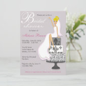 Chic Pink Modern Bridge Brautparty Einladung (Stehend Vorderseite)