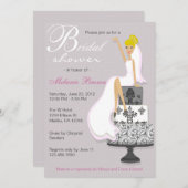 Chic Pink Modern Bridge Brautparty Einladung (Vorne/Hinten)