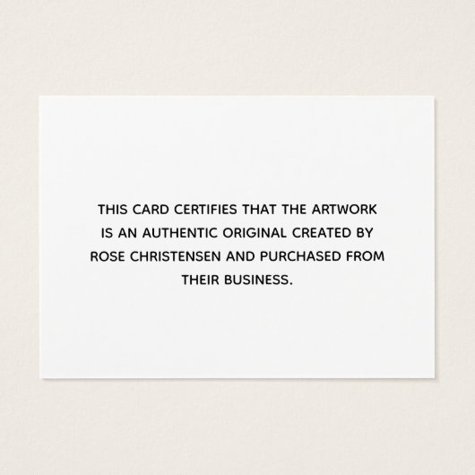 Chic Pink Monogram Certificate of Authenticity (Rückseite)