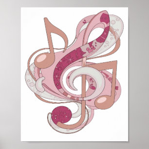 Chic Pink MUSIC IN PINK modernes Design Poster