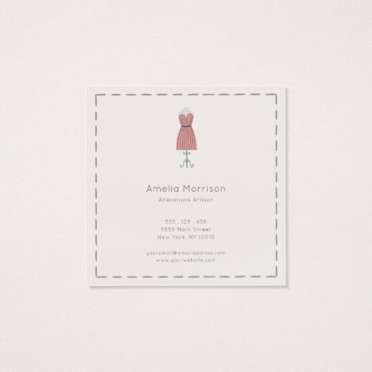 Chic Pink Nähfirma Danke Karte (Rückseite)