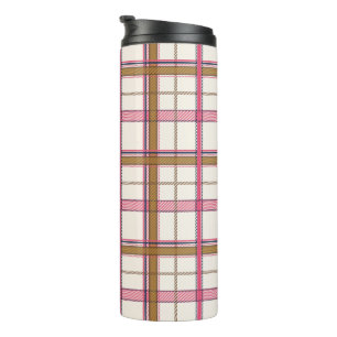 Chic Pink Navy Karo Ästhetik Thermosbecher