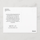 Chic Pink Newborn Photo Love & Thanks Birth Stats Postkarte (Rückseite)