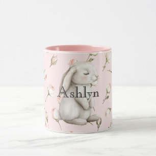 Chic Pink Niedlich Bunny Rose Bloral Tasse