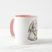 Chic Pink Niedlich Bunny Tasse (Vorderseite Links)