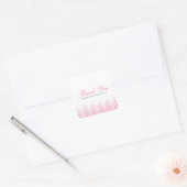 Chic Pink Ombre Chevrons Quadratischer Aufkleber (Umschlag)
