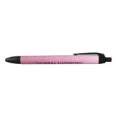 Chic Pink Ombre Glitzer Black Ink Pen Kugelschreiber (Oberseite)