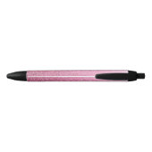Chic Pink Ombre Glitzer Black Ink Pen Kugelschreiber (Rückseite)