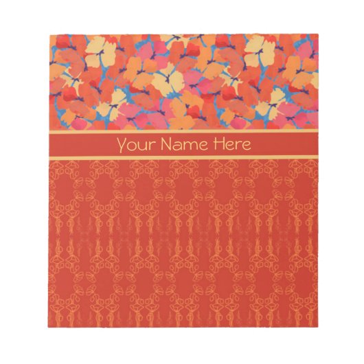 Chic Pink Orange gelbe Pole Notizblock oder Jotter (Vorderseite)