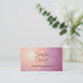 Chic Pink Orange Interior Decorator Business Card Visitenkarte (Stehend Vorderseite)
