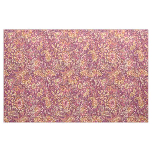 Chic Pink Orange Lila Floral Paisley Muster Stoff (Fat Quarter (45,7 x 55,9 cm))