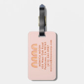 Chic Pink Orange Rainbows PERSONALIZED CUSTOM NAME Gepäckanhänger (Rückseite vertikal)