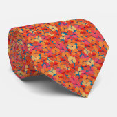 Chic Pink Orange Yellow Poppies Necktie Krawatte (Gerollt)