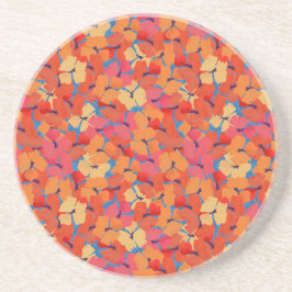 Chic Pink Orange Yellow Poppies Sandstone Unterset Sandstein Untersetzer