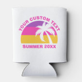 Chic Pink Palm Tree Custom Summer Beach Party Dosenkühler (Rückseite)