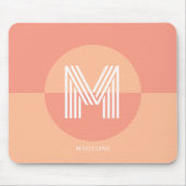 Chic Pink Peach Geometric Modern Monogram Mousepad (Vorne)