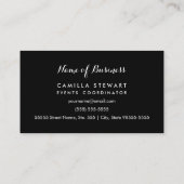 Chic Pink Peonies Floral Stripes Event Plane Visitenkarte (Rückseite)