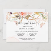 Chic Pink Peony Butterfly Probe Dinner Einladung (Vorderseite)