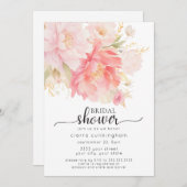 Chic Pink Peony Floral Brautparty Einladung (Vorne/Hinten)