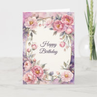 Chic Pink Peony Oval Rahmen Geburtstag