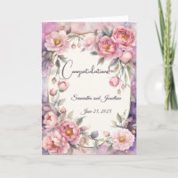 Chic Pink Peony Oval Rahmen Wedding