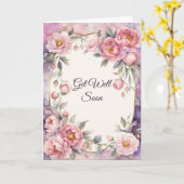Chic Pink Peony Oval Rahmen wird gut Karte (Gelbe Blume)