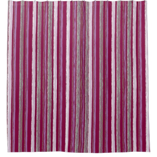 Chic Pink Pink Beach Hütte Kunst von Heva Weva Duschvorhang (Vorderseite)