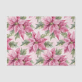 Chic Pink Poinsettia Blume Weihnachten Seidenpapier (Vorderseite)