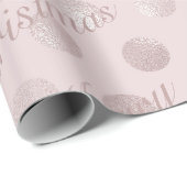 Chic Pink Polka Dot Frohe Weihnachten Geschenkpapier (Rolleneckpunkt)