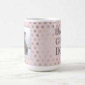 Chic Pink Polka Dot Pet Foto Kaffeetasse (Mittel)