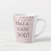 Chic Pink Polka Dot Pet Foto Milchtasse (Rechts)