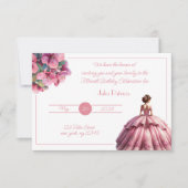 Chic Pink Princess Quinceañera Einladung (Vorderseite)